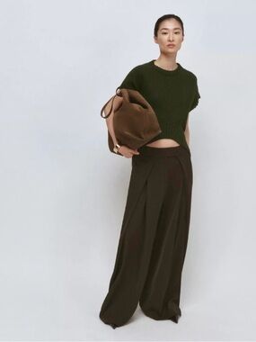 New w/ Tags Zara Collection Pleated Brown Pants size Medium
